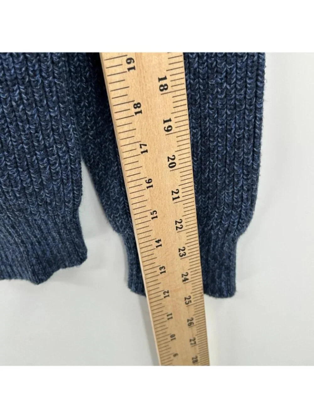Faherty Sweater Men's Medium Blue Knit Crewneck Organic Cotton & Cashmere Blend